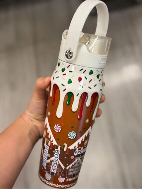 Frost Buddy Bottle Buddy Gingerbread House Water Bottle White & Brown